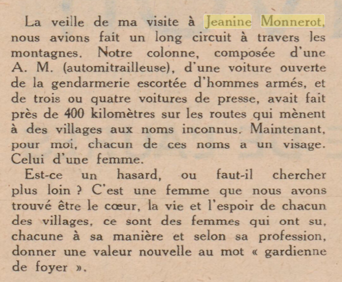 Le voyage de Jeanine Monnerot en Algérie