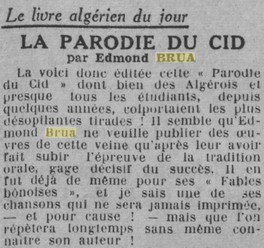 La parodie du Cis d'Edmond Brua