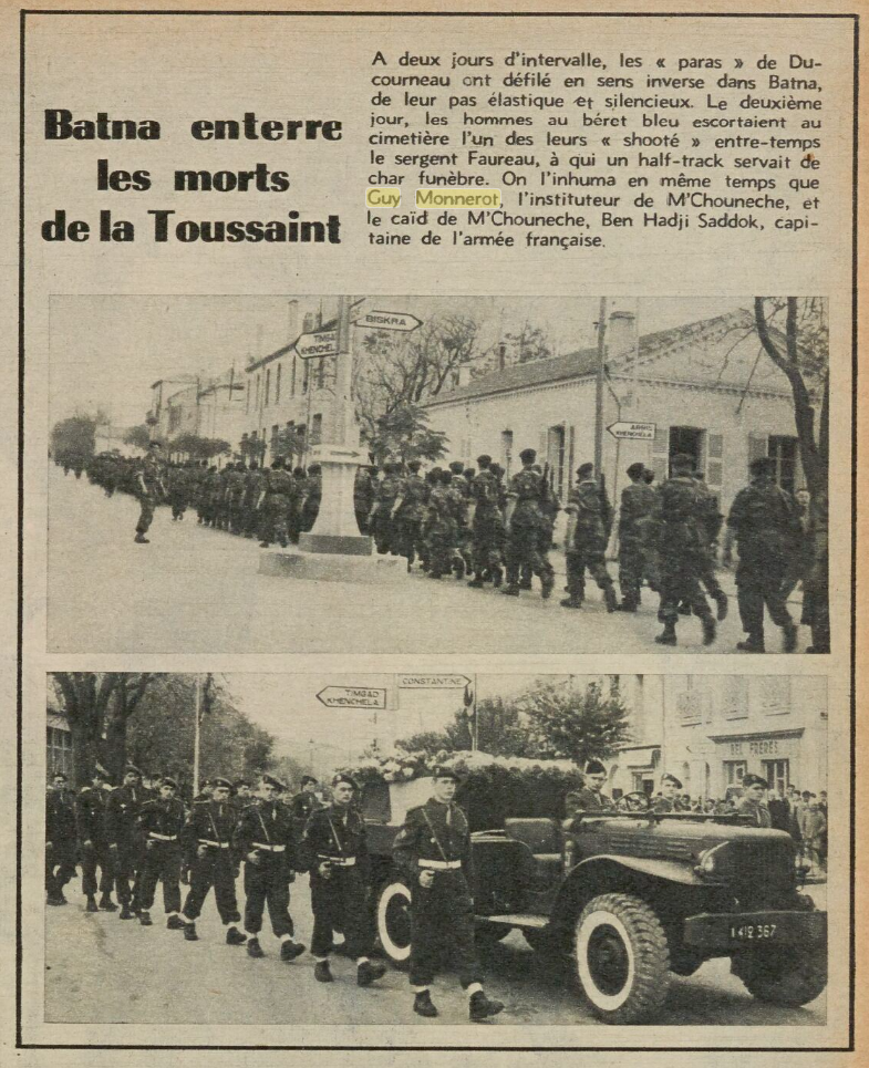 Obsèques de Batna à la suite de la Toussaint Rouge