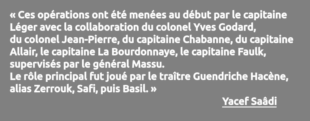 Avis de Yacef Saâdi sur Hacène Guendriche