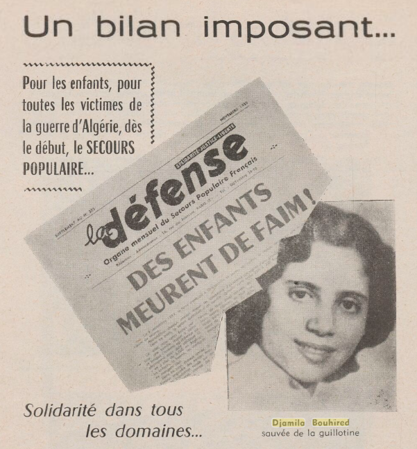 Djamila Bouhired en 1961, jeune.