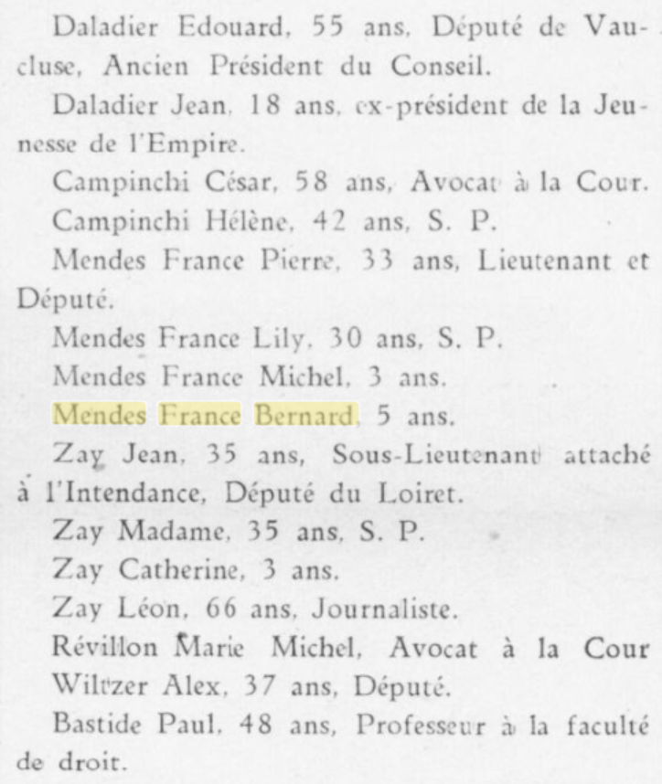 Mendès-France Bernard 1940