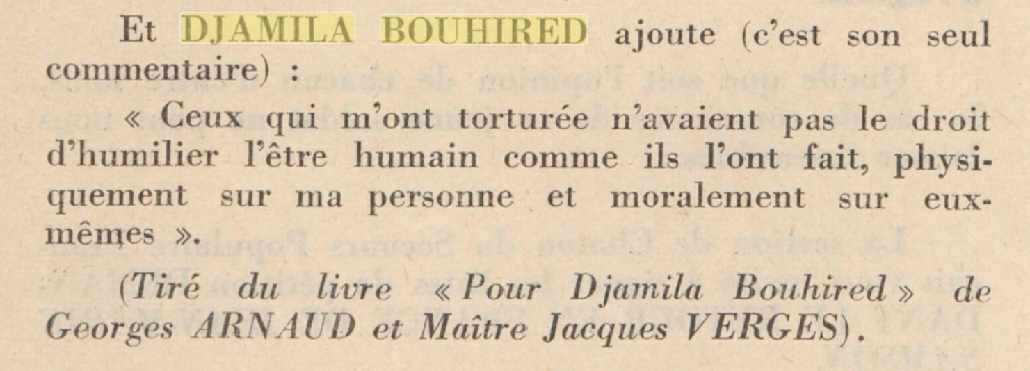 Pour Djamila Bouhired